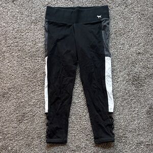 Victoria's Secret Black Leggings with White Accents